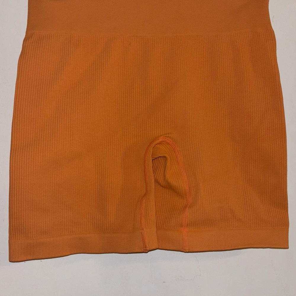 Orange Ribbed matching Workout Set - Picture 3 of 4